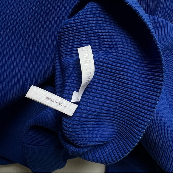 Helmut Lang Royal Blue Mock Neck Thumb hole Sweater Size M - Picture 5 of 11